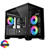View more info on CiT Concept Black MATX Gaming Cube with Tempered Glass Front and Side Panels with 3 x CiT Celsius Dual-Ring Infinity Fans Bundled...