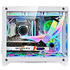 CiT Concept White MATX Gaming Cube with Tempered Glass Front and Side Panels with 3 x CiT Celsius Dual-Ring Infinity Fans Bundled - Alternative image