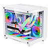 CiT Concept White MATX Gaming Cube with Tempered Glass Front and Side Panels with 3 x CiT Celsius Dual-Ring Infinity Fans Bundled - Alternative image