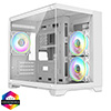 View more info on CiT Concept White MATX Gaming Cube with Tempered Glass Front and Side Panels with 3 x CiT Tornado Dual-Ring Infinity Fans...