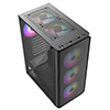 CiT Delta Black ATX Gaming Case with MeshABS Front  30 Tinted Tempered Glass Side  6 x Inner-Ring ARGB Fans  6-Port MB Sync Hub - Alternative image