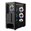 CiT Destroyer Black ATX Gaming Case with Tempered Glass Front and Side Panel with 6 x ARGB Fans and 6-Port MB Sync Hub - Alternative image