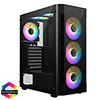 View more info on CiT Destroyer Black ATX Gaming Case with Tempered Glass Front and Side Panel with 6 x ARGB Fans and 6-Port MB Sync Hub...