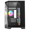 CiT DS240 Black mATX Gaming Case With Dual Chamber Panoramic Tempered Glass With 3 x CiT Pro Storm 120mm Fans and 6 Port PWM Hub - Alternative image
