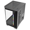 CiT DS240 Black mATX Gaming Case With Dual Chamber Panoramic Tempered Glass With 3 x CiT Pro Storm 120mm Fans and 6 Port PWM Hub - Alternative image