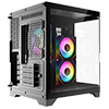 CiT DS240 Black mATX Gaming Case With Dual Chamber Panoramic Tempered Glass With 3 x CiT Pro Storm 120mm Fans and 6 Port PWM Hub - Alternative image