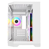 CiT DS240 White ATX Gaming Case With Dual Chamber Panoramic Tempered Glass With 3 x CiT Pro Storm 120mm Fans and 6 Port PWM Hub - Alternative image