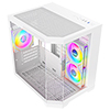 CiT DS240 White ATX Gaming Case With Dual Chamber Panoramic Tempered Glass With 3 x CiT Pro Storm 120mm Fans and 6 Port PWM Hub - Alternative image