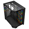 CiT DS360 PRO Black ATX Gaming Case With Dual Chamber Panoramic Tempered Glass With 4 x CiT Saturn PWM ARGB Fans and 6 Port PWM Hub - Alternative image