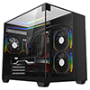 CiT Eclipse Black Micro-ATX Gaming Case With Three-Sided Tempered Glass and LED Strip With 3 x 120mm CiT Eclipse Infinity ARGB Fans - Alternative image