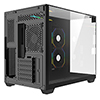 CiT Eclipse Black Micro-ATX Gaming Case With Three-Sided Tempered Glass and LED Strip With 3 x 120mm CiT Eclipse Infinity ARGB Fans - Alternative image