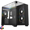 CiT Eclipse Black Micro-ATX Gaming Case With Three-Sided Tempered Glass and LED Strip With 3 x 120mm CiT Eclipse Infinity ARGB Fans - Alternative image