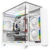 CiT Eclipse White Micro-ATX Gaming Case With Three-Sided Tempered Glass and LED Strip With 3 x 120mm Infinity ARGB Fans - Alternative image