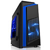 CiT F3 Black Micro-ATX Case With 12cm Blue LED Fan & Blue Stripe - Alternative image