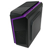 CiT F3 Black Micro-ATX Case With 12cm Purple LED Fan & Purple Stripe - Alternative image