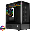 View more info on CiT F3 Black Micro-ATX Curved Window PC Gaming Case with 3 x 120mm ARGB Fans Included With Tempered Glass Side Panel...