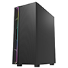 CiT Galaxy Black Mid-Tower PC Gaming Case with 1 x LED Strip 1 x 120mm Rainbow RGB Fan Included Tempered Glass Side Panel - Alternative image