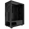 CiT Galaxy Black Mid-Tower PC Gaming Case with 1 x LED Strip 1 x 120mm Rainbow RGB Fan Included Tempered Glass Side Panel - Alternative image