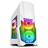 View more info on CiT G Force White Mid-Tower  PC Gaming Case with 2 x RGB Front 1 x Rear Fans & Remote...