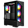 View more info on CiT Impact Black Mid-Tower E-ATX Gaming Case With Tempered Glass Hinged Side Panel and 6 x ARGB Fans Included...