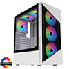 View more info on CiT Impact White ATX Gaming Case with Darkened Tempered Glass Panels 6 x Inner-Ring ARGB Fans 6-Port Hub...