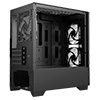 CiT Level 1 Black Micro-ATX PC Gaming Case with 3 x 120mm RGB Rainbow Fans Included With Tempered Glass Front and Side Panel - Alternative image