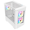 CiT Level 1 White Micro-ATX PC Gaming Case with 3 x 120mm RGB Rainbow Fans Included With Tempered Glass Front and Side Panel - Alternative image