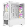 CiT Level 1 White Micro-ATX PC Gaming Case with 3 x 120mm RGB Rainbow Fans Included With Tempered Glass Front and Side Panel - Alternative image