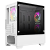 CiT Level 1 White Micro-ATX PC Gaming Case with 3 x 120mm RGB Rainbow Fans Included With 30 Percent Tempered Glass Panels - Alternative image
