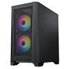 CiT Level 2 Black Micro-ATX Mesh PC Gaming Case with 3 x 120mm RGB Rainbow Fans Included With Tempered Glass Side Panel - Alternative image