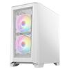 CiT Level 2 White Micro-ATX Mesh PC Gaming Case with 3 x 120mm RGB Rainbow Fans Included With Tempered Glass Side Panel - Alternative image