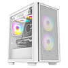 CiT Level 4 White Micro-ATX Mesh PC Gaming Case with 3 x 120mm RGB Rainbow Fans Included With Tempered Glass Side Panel - Alternative image