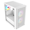 CiT Level 4 White Micro-ATX Mesh PC Gaming Case with 3 x 120mm RGB Rainbow Fans Included With Tempered Glass Side Panel - Alternative image