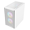 CiT Level 4 White Micro-ATX Mesh PC Gaming Case with 3 x 120mm RGB Rainbow Fans Included With Tempered Glass Side Panel - Alternative image