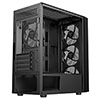 CiT Luna Black Micro-ATX PC Gaming Case with 4 x 120mm Infinity ARGB Fans Included 1 x 4-Port Fan Hub Tempered Glass Side Panel - Alternative image