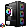 View more info on CiT Luna Black Micro-ATX PC Gaming Case with 4 x 120mm Infinity ARGB Fans Included 1 x 4-Port Fan Hub Tempered Glass Side Panel...