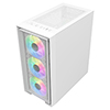 CiT Luna White Micro-ATX PC Gaming Case with 4 x 120mm Infinity ARGB Fans Included 1 x 4-Port Fan Hub Tempered Glass Side Panel - Alternative image