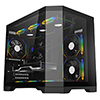 CiT Mars Black Micro-ATX Gaming Case With Dual Chamber Panoramic Tempered Glass With 3 x 120mm CiT Eclipse Infinity ARGB Fans - Alternative image