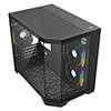 CiT Mars Black Micro-ATX Gaming Case With Dual Chamber Panoramic Tempered Glass With 3 x 120mm CiT Eclipse Infinity ARGB Fans - Alternative image