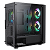 CiT Meta Black Micro-ATX Mesh PC Gaming Case with 2 x 140mm and 1 x 120mm ARGB Fans Included With Tempered Glass Side Panel - Alternative image