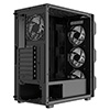 CiT Neo Black ATX Gaming Case with Mesh Front and Tempered Glass Side 6-Port PWM Hub and 4 x CiT Celsius Dual-Ring Infinity Fans - Alternative image
