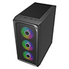 CiT Orion Black ATX Gaming Case with Mesh Front and Tempered Glass Side 6-Port PWM Hub and 4 x CiT Celsius Dual-Ring Infinity Fans - Alternative image