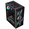 CiT Phantom XL Black E-ATX Gaming Case with Crinkled Metal Mesh Front Tinted Tempered Glass Side 6 x Inner-Ring ARGB Fans 6-Port Hub - Alternative image