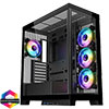 View more info on CiT Pro Diamond XR Black Mid-Tower Gaming Case with 4mm Tempered Glass Front and Side Panels and 4 x CF120 Dual-Ring Infinity Fans...