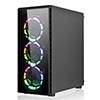 CiT Raider Mid-Tower Gaming Case 4 x Halo Spectrum RGB Fans Tempered Glass Front and Side MB SYNC - Alternative image