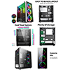 CiT Raider White 4 x Halo Spectrum RGB Fans Glass Front and Side MB SYNC - Alternative image