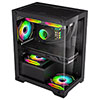 CiT Range Black MATX Gaming Case with Tempered Glass Front and Side Panels with 3 x CiT Celsius Dual-Ring Infinity Fans Bundled - Alternative image