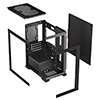 CiT Range Black MATX Gaming Case with Tempered Glass Front and Side Panels with 3 x CiT Tornado Dual-Ring Infinity Fans - Alternative image