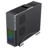 CiT S015B Black Micro ATX Slim Desktop Case 10.7 Litre With LED 1 x USB Type-C 1 x USB3.0 1 x 80mm Fan and M-300U PSU Installed - Alternative image