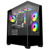 CiT Sense Black ATX Gaming Case with Tempered Glass Front and Side Panels with 3 x CiT Celsius Dual-Ring Infinity Fans Bundled - Alternative image